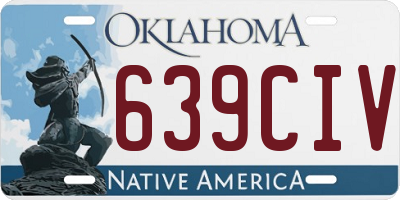 OK license plate 639CIV