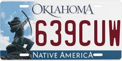 OK license plate 639CUW