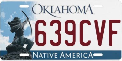 OK license plate 639CVF
