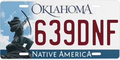 OK license plate 639DNF