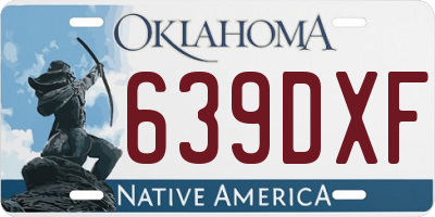 OK license plate 639DXF