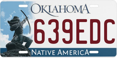 OK license plate 639EDC