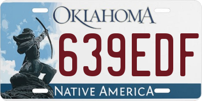 OK license plate 639EDF