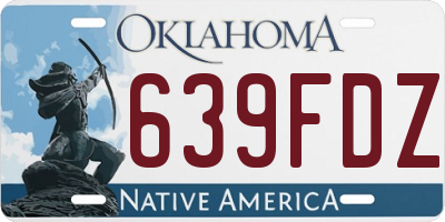 OK license plate 639FDZ