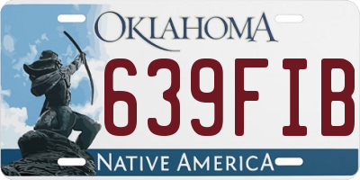 OK license plate 639FIB