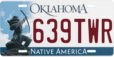OK license plate 639TWR