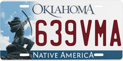 OK license plate 639VMA