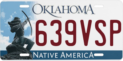 OK license plate 639VSP