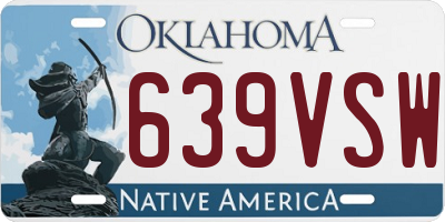 OK license plate 639VSW