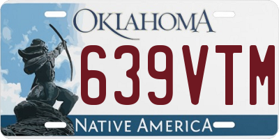 OK license plate 639VTM