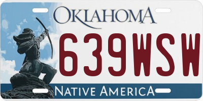OK license plate 639WSW