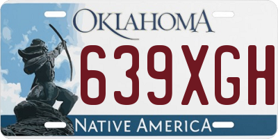 OK license plate 639XGH