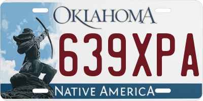 OK license plate 639XPA
