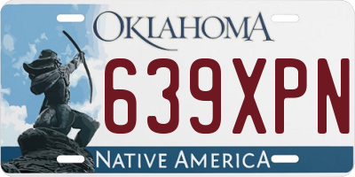 OK license plate 639XPN