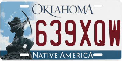OK license plate 639XQW
