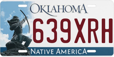 OK license plate 639XRH