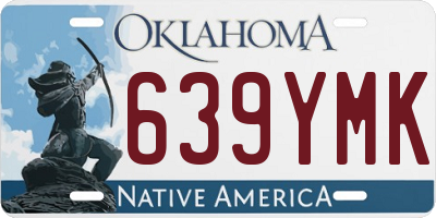 OK license plate 639YMK