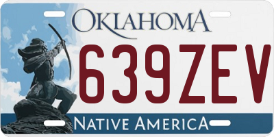 OK license plate 639ZEV