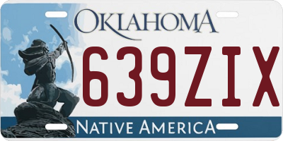OK license plate 639ZIX