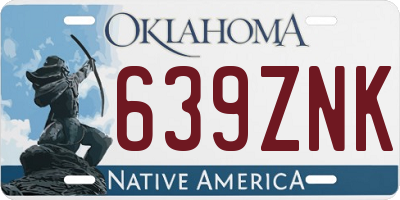 OK license plate 639ZNK