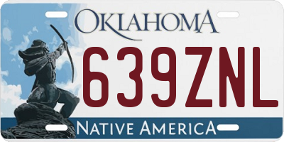 OK license plate 639ZNL