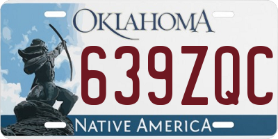 OK license plate 639ZQC