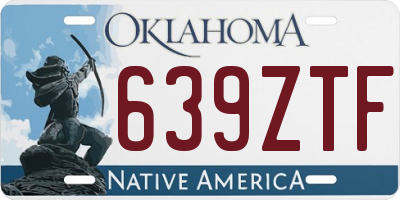 OK license plate 639ZTF