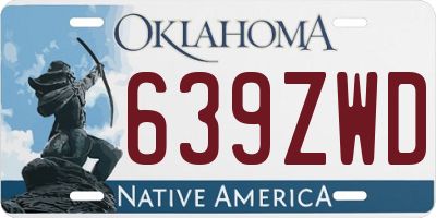 OK license plate 639ZWD