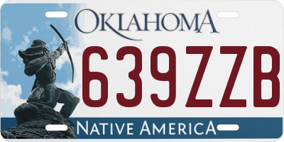 OK license plate 639ZZB