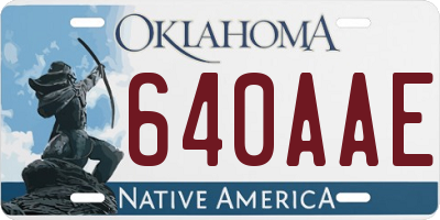 OK license plate 640AAE