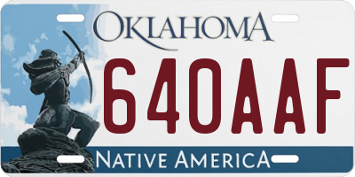 OK license plate 640AAF