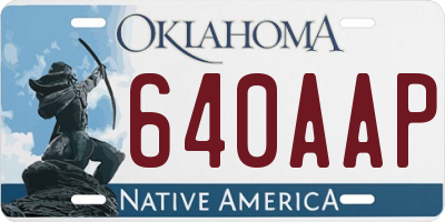 OK license plate 640AAP