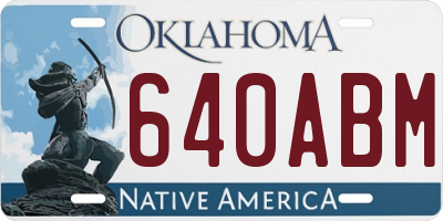 OK license plate 640ABM
