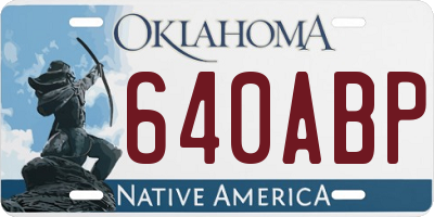 OK license plate 640ABP