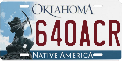 OK license plate 640ACR