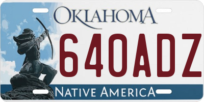 OK license plate 640ADZ