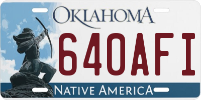 OK license plate 640AFI