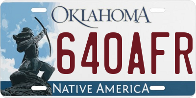 OK license plate 640AFR