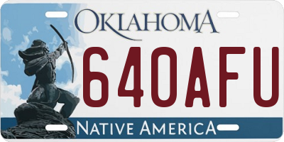 OK license plate 640AFU