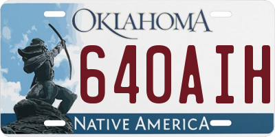 OK license plate 640AIH