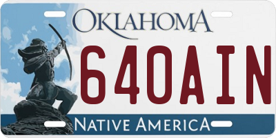 OK license plate 640AIN