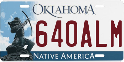 OK license plate 640ALM