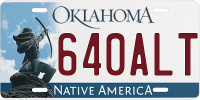 OK license plate 640ALT