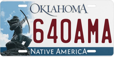 OK license plate 640AMA