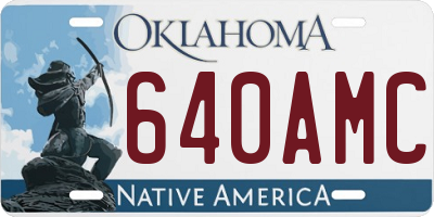 OK license plate 640AMC