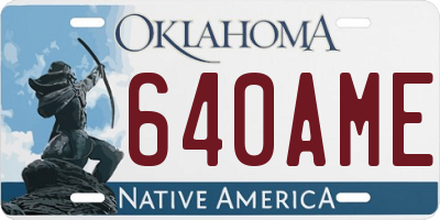 OK license plate 640AME