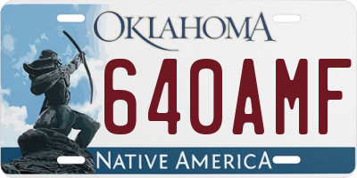 OK license plate 640AMF