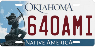 OK license plate 640AMI