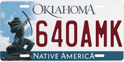 OK license plate 640AMK