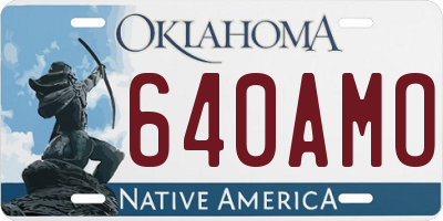 OK license plate 640AMO